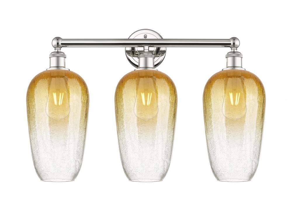 Brookhaven Flute - 3 Light - 25 inch - Polished Nickel - Bath Vanity Light