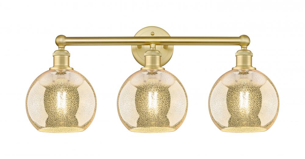 Athens - 3 Light - 26 inch - Satin Gold - Bath Vanity Light