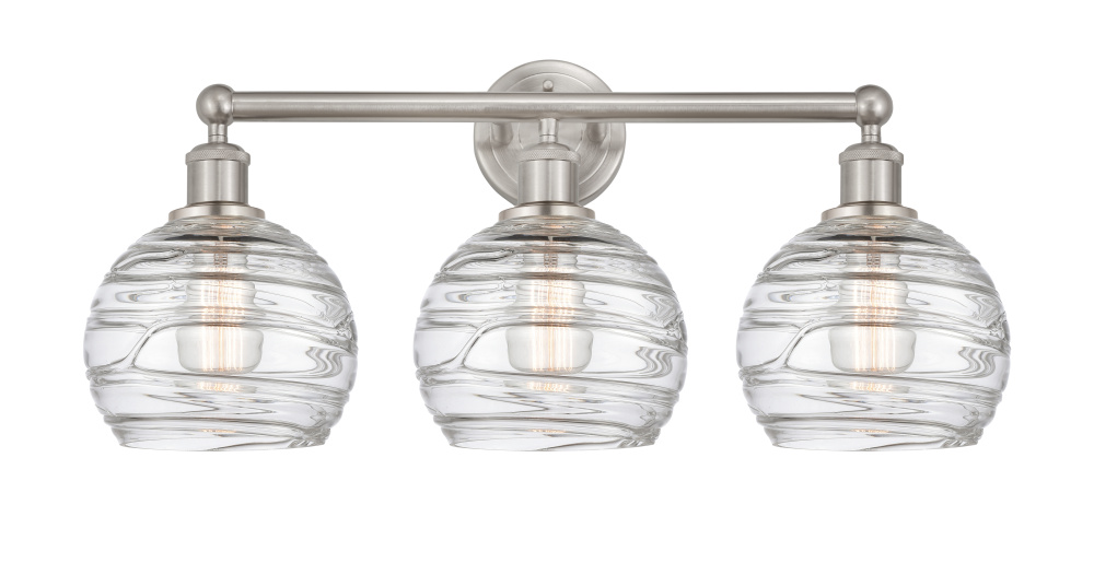 Athens Deco Swirl - 3 Light - 26 inch - Brushed Satin Nickel - Bath Vanity Light