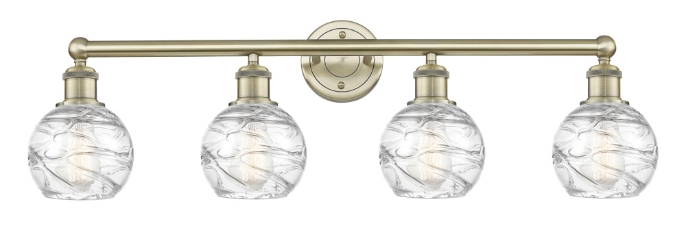 Athens Deco Swirl - 4 Light - 33 inch - Antique Brass - Bath Vanity Light
