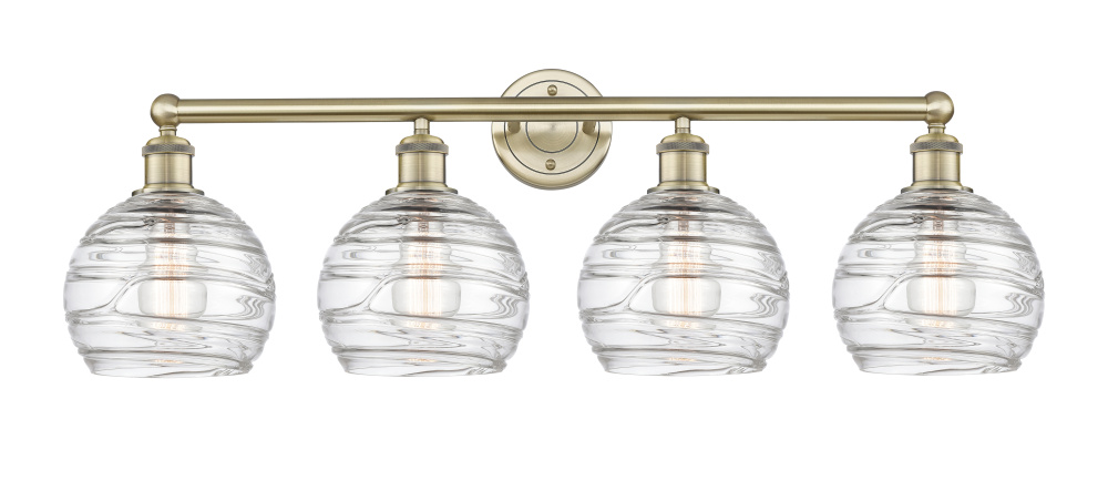 Athens Deco Swirl - 4 Light - 35 inch - Antique Brass - Bath Vanity Light