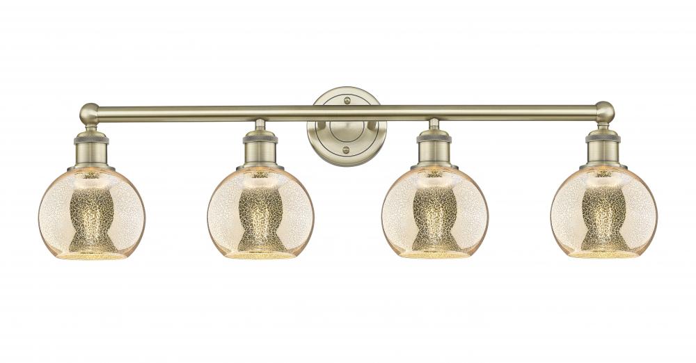 Athens - 4 Light - 33 inch - Antique Brass - Bath Vanity Light