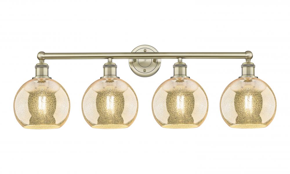 Athens - 4 Light - 35 inch - Antique Brass - Bath Vanity Light