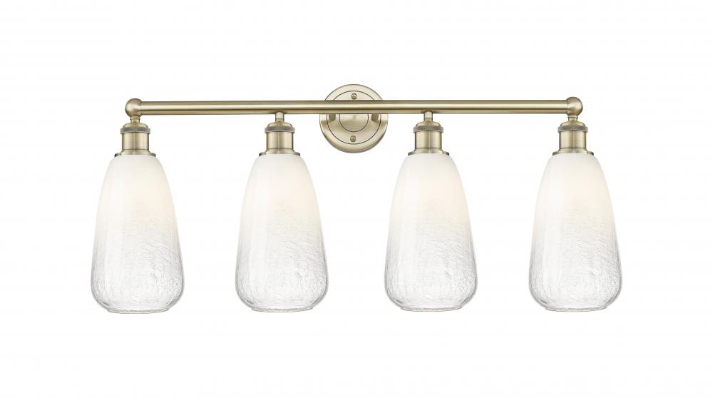 Brookhaven Almond - 4 Light - 33 inch - Antique Brass - Bath Vanity Light