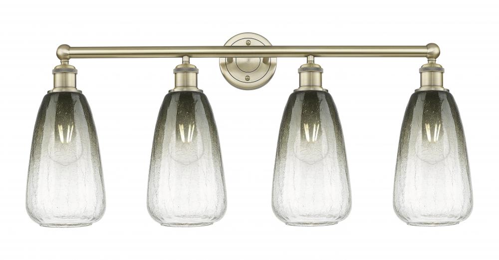 Brookhaven Almond - 4 Light - 33 inch - Antique Brass - Bath Vanity Light