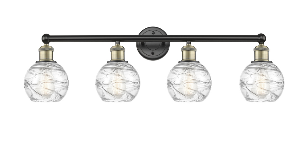 Athens Deco Swirl - 4 Light - 33 inch - Black Antique Brass - Bath Vanity Light