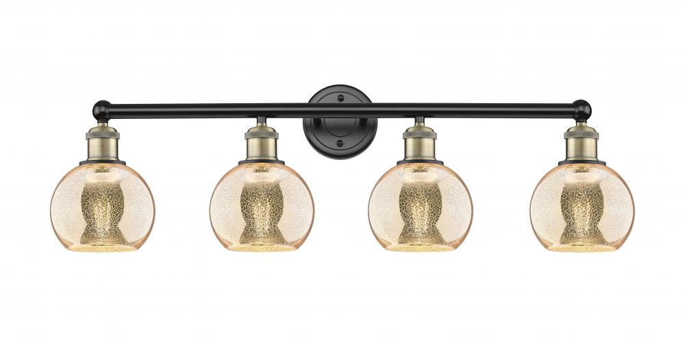 Athens - 4 Light - 33 inch - Black Antique Brass - Bath Vanity Light