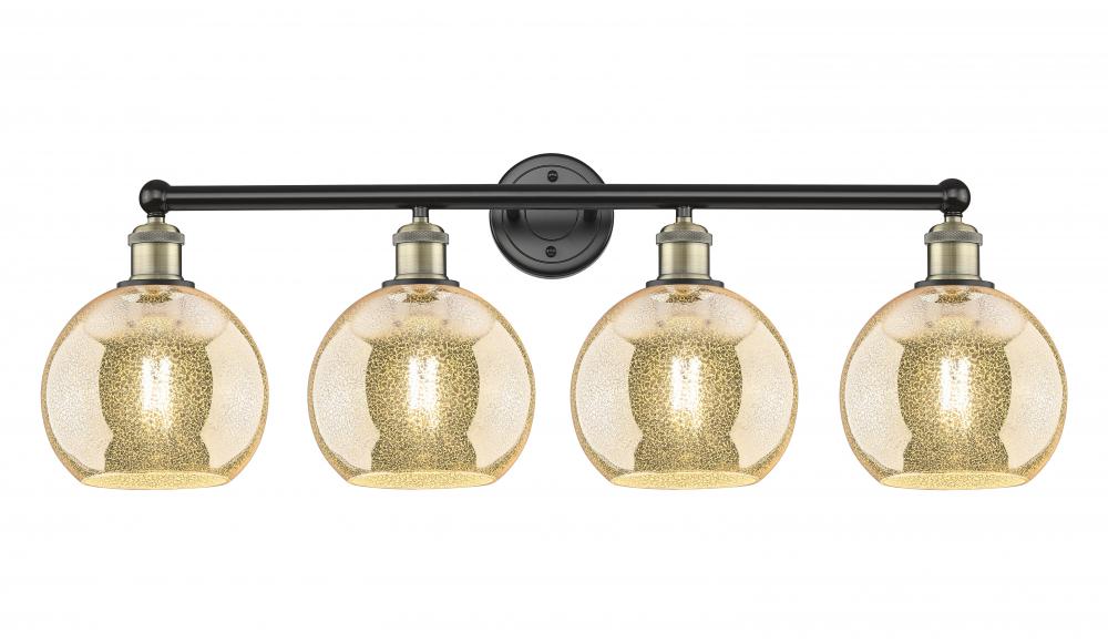 Athens - 4 Light - 35 inch - Black Antique Brass - Bath Vanity Light