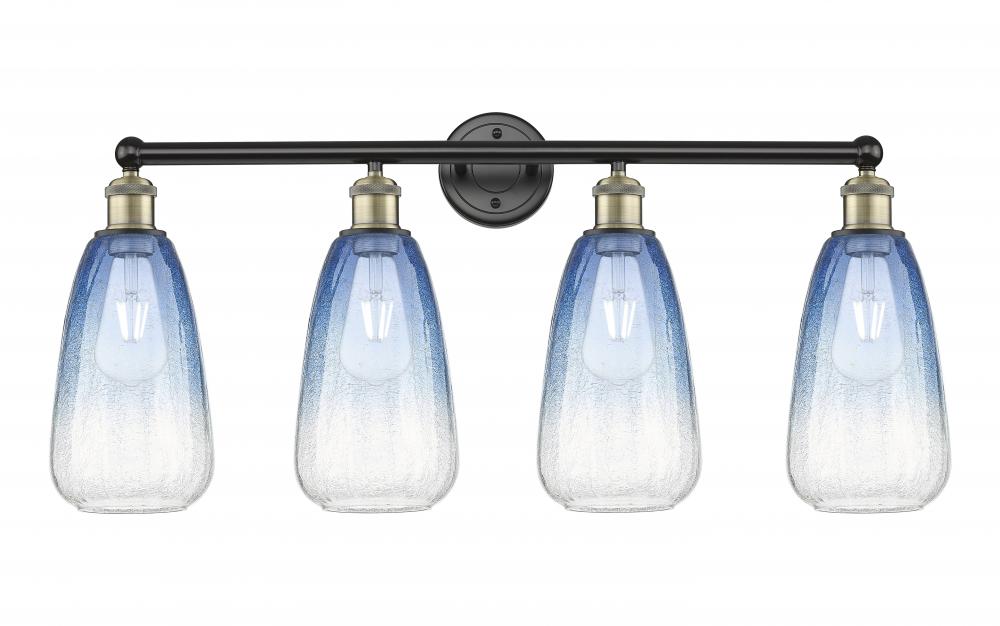 Brookhaven Almond - 4 Light - 33 inch - Black Antique Brass - Bath Vanity Light