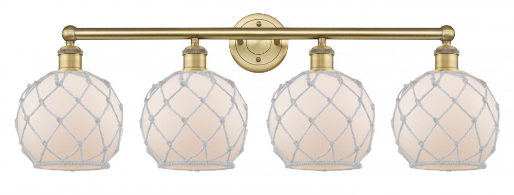 Farmhouse Rope - 4 Light - 35 inch - Brushed Brass - Bath Vanity Light