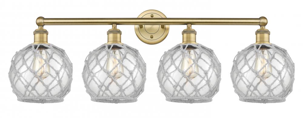 Farmhouse Rope - 4 Light - 35 inch - Brushed Brass - Bath Vanity Light
