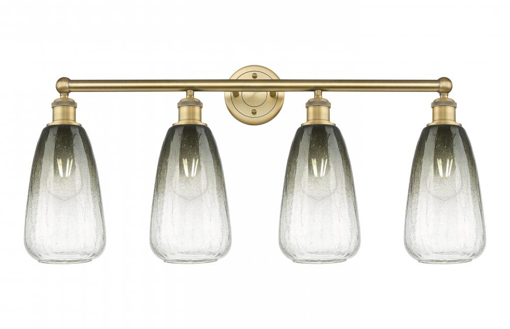 Brookhaven Almond - 4 Light - 33 inch - Brushed Brass - Bath Vanity Light