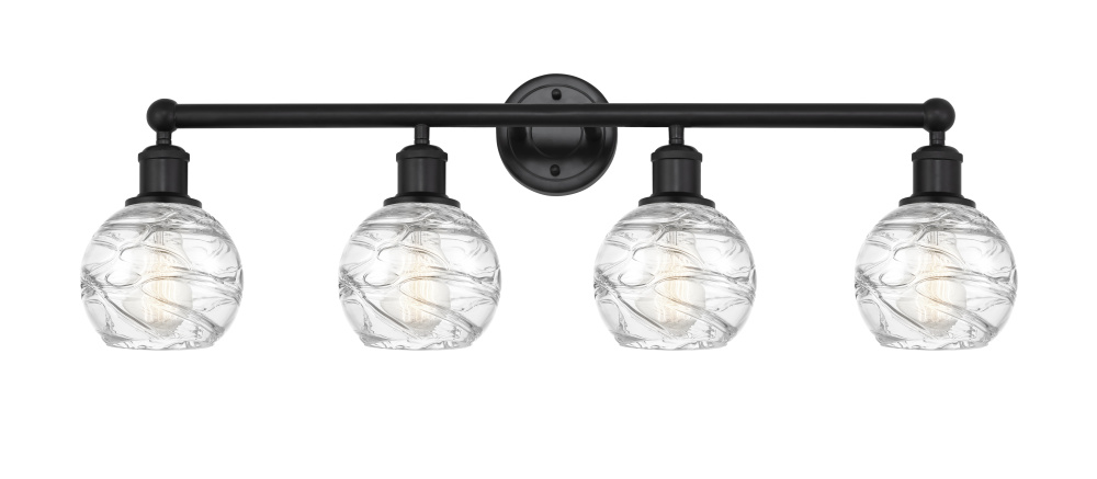 Athens Deco Swirl - 4 Light - 33 inch - Matte Black - Bath Vanity Light