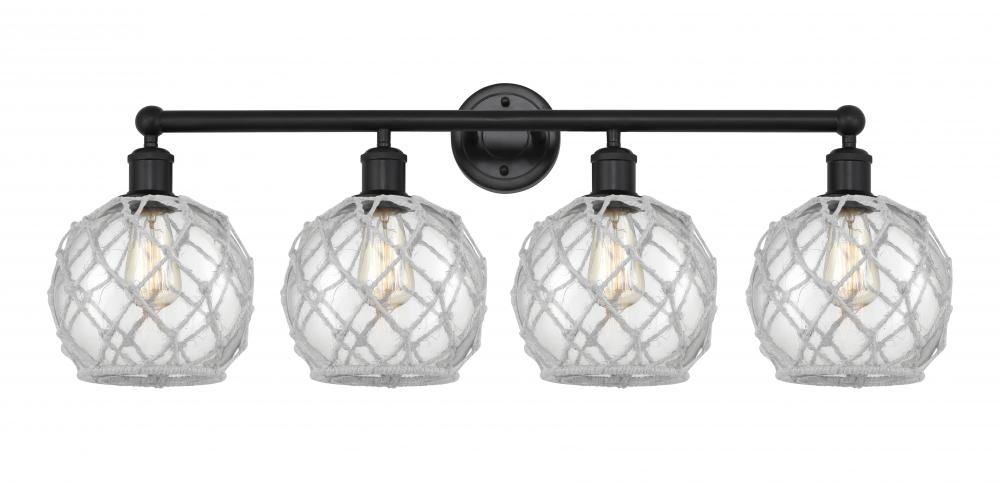 Farmhouse Rope - 4 Light - 35 inch - Matte Black - Bath Vanity Light