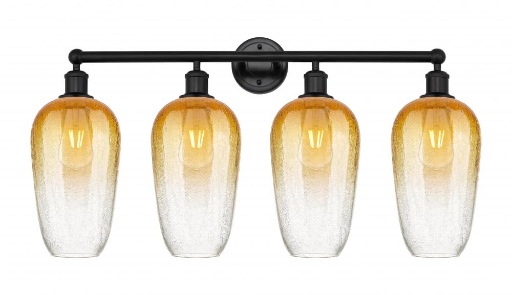 Brookhaven Flute - 4 Light - 34 inch - Matte Black - Bath Vanity Light