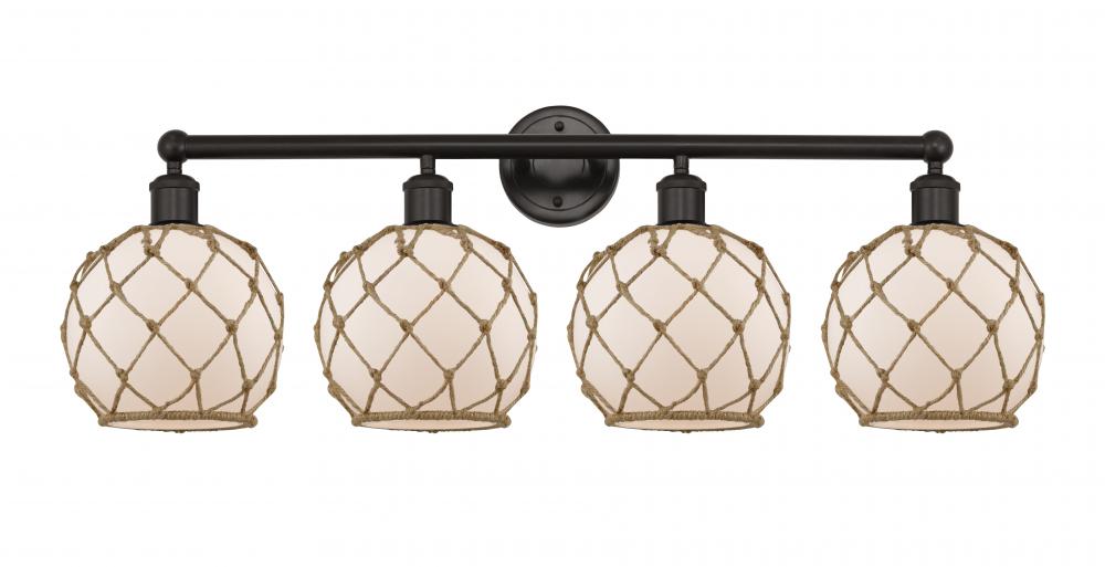 Farmhouse Rope - 4 Light - 35 inch - Oil Rubbed Bronze - Bath Vanity Light