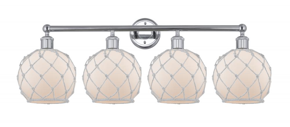 Farmhouse Rope - 4 Light - 35 inch - Polished Chrome - Bath Vanity Light