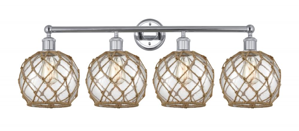 Farmhouse Rope - 4 Light - 35 inch - Polished Chrome - Bath Vanity Light