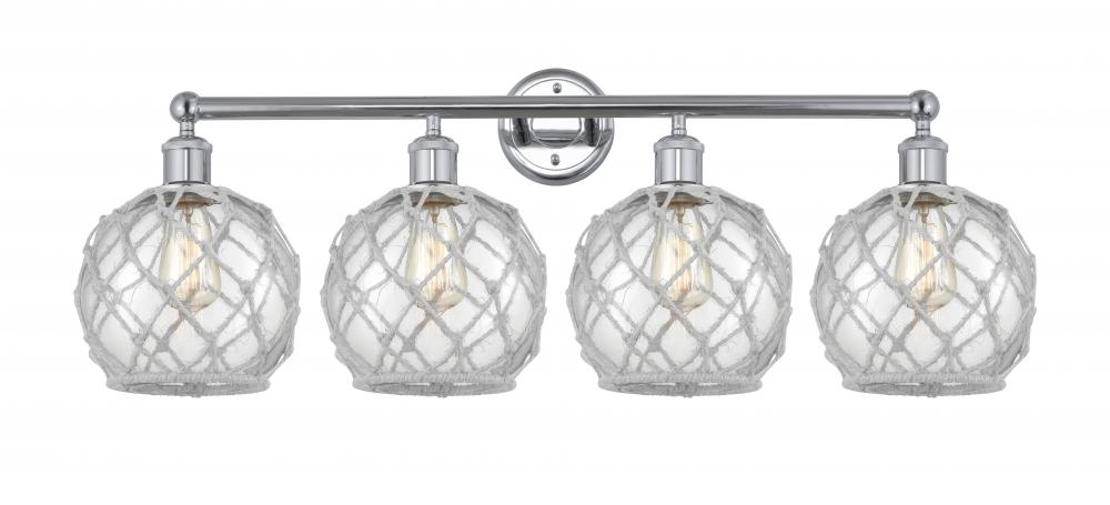Farmhouse Rope - 4 Light - 35 inch - Polished Chrome - Bath Vanity Light