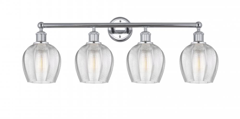 Norfolk - 4 Light - 33 inch - Polished Chrome - Bath Vanity Light