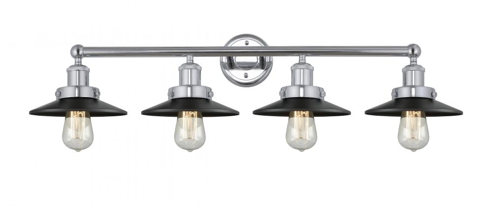 Railroad - 4 Light - 35 inch - Polished Chrome - Bath Vanity Light