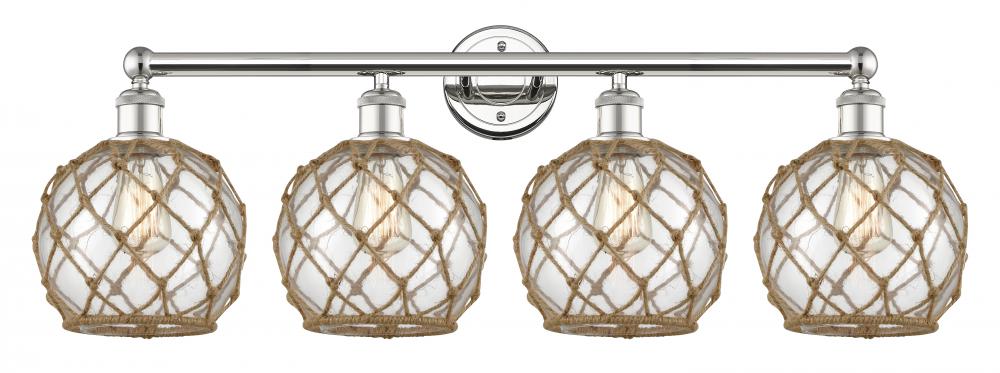 Farmhouse Rope - 4 Light - 35 inch - Polished Nickel - Bath Vanity Light