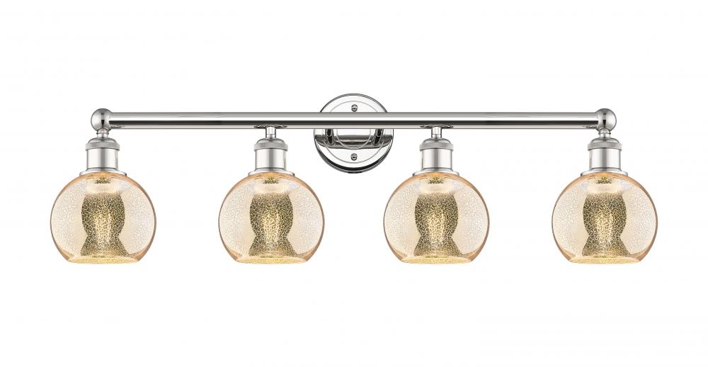 Athens - 4 Light - 33 inch - Polished Nickel - Bath Vanity Light