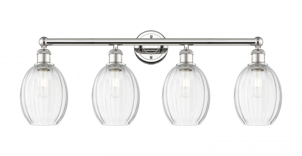 Preston Bulb - 4 Light - 33 inch - Polished Nickel - Bath Vanity Light