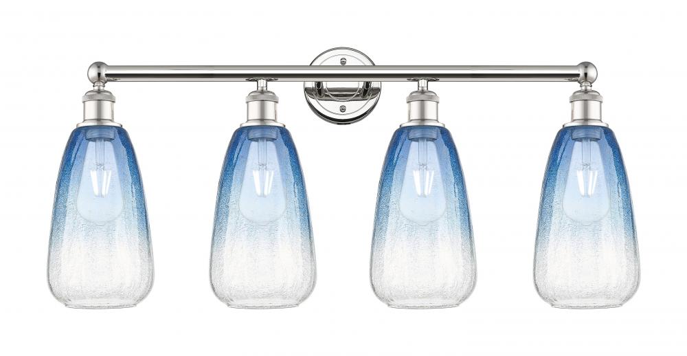 Brookhaven Almond - 4 Light - 33 inch - Polished Nickel - Bath Vanity Light