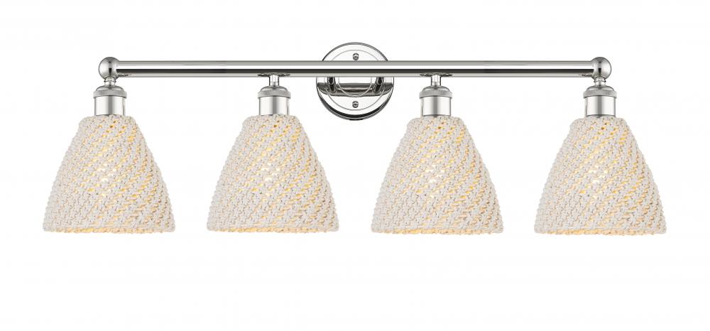 Bristol Natural - 4 Light - 35 inch - Polished Nickel - Bath Vanity Light