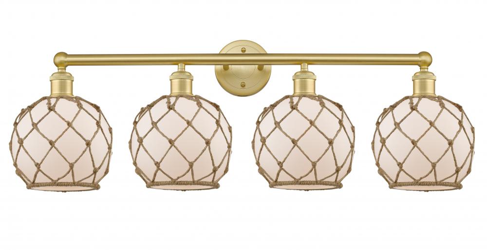 Farmhouse Rope - 4 Light - 35 inch - Satin Gold - Bath Vanity Light