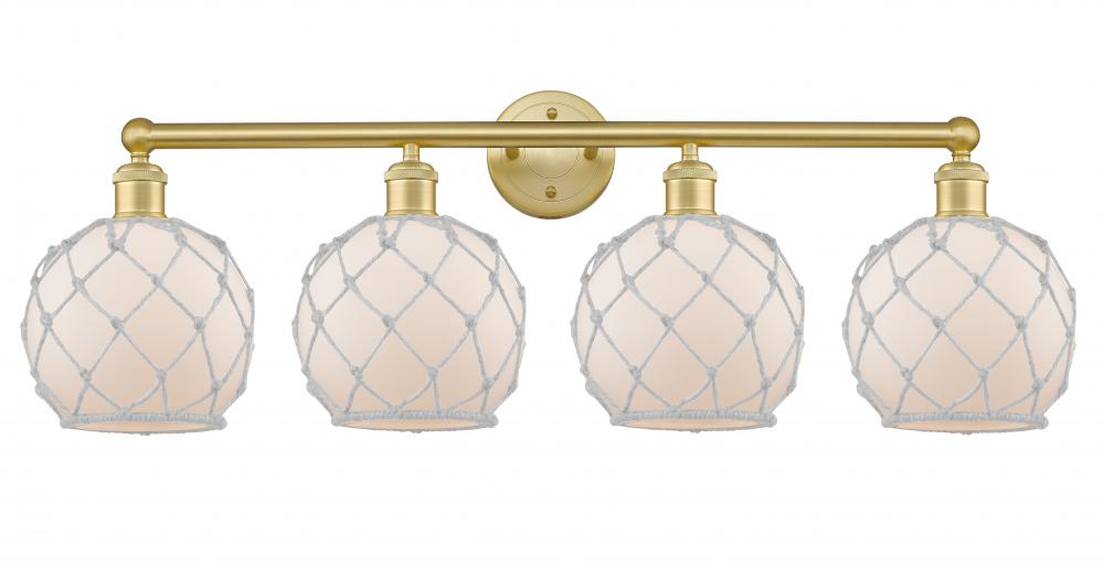 Farmhouse Rope - 4 Light - 35 inch - Satin Gold - Bath Vanity Light