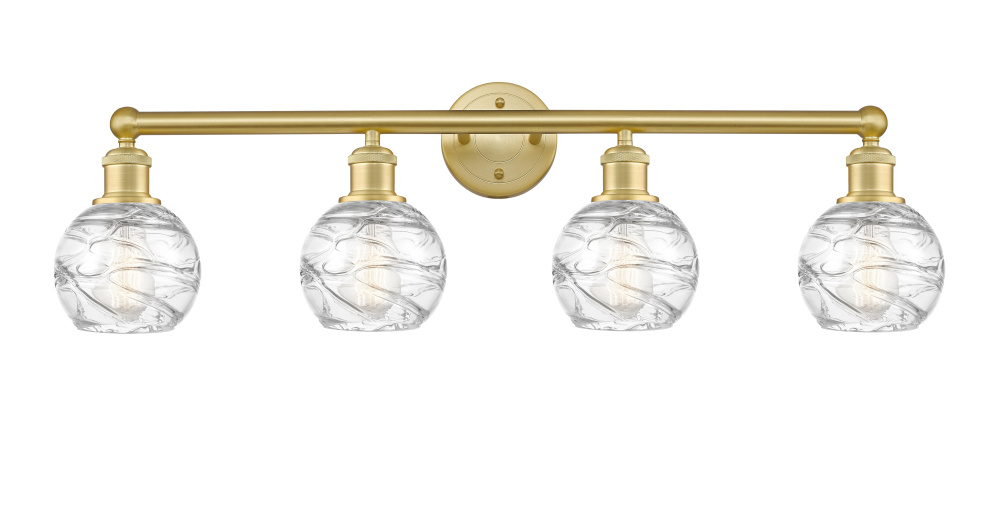 Athens Deco Swirl - 4 Light - 33 inch - Satin Gold - Bath Vanity Light