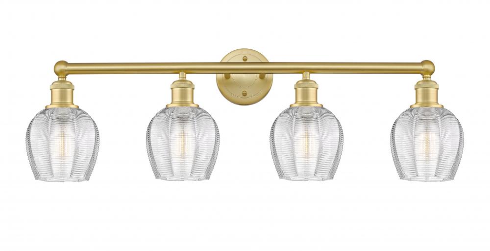Norfolk - 4 Light - 33 inch - Satin Gold - Bath Vanity Light