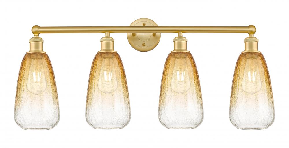 Brookhaven Almond - 4 Light - 33 inch - Satin Gold - Bath Vanity Light