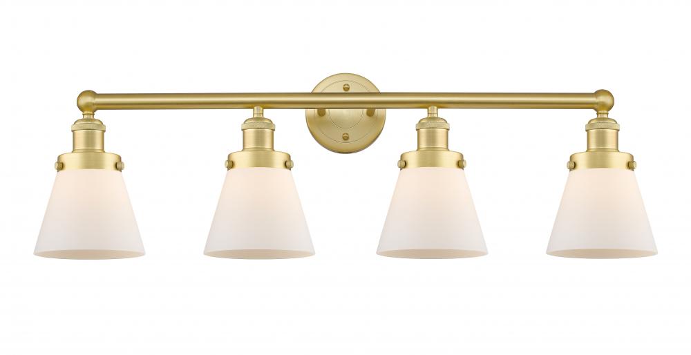 Cone - 4 Light - 33 inch - Satin Gold - Bath Vanity Light