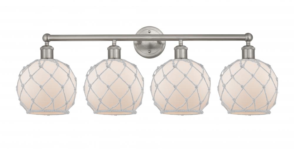 Farmhouse Rope - 4 Light - 35 inch - Brushed Satin Nickel - Bath Vanity Light