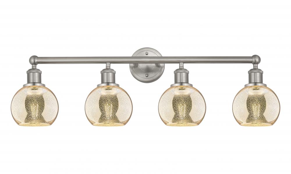 Athens - 4 Light - 33 inch - Brushed Satin Nickel - Bath Vanity Light