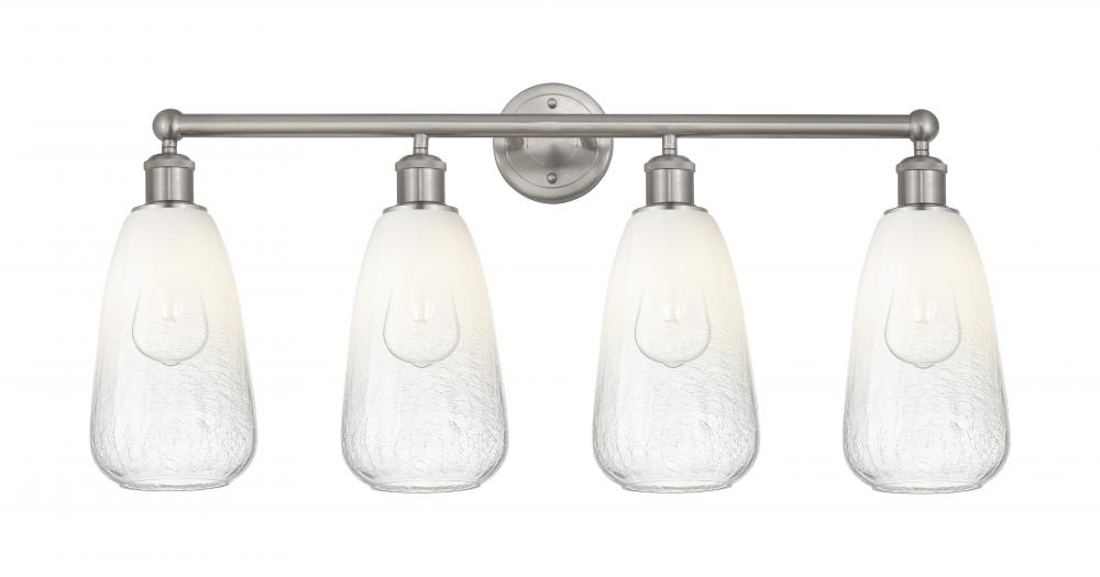Brookhaven Almond - 4 Light - 33 inch - Brushed Satin Nickel - Bath Vanity Light
