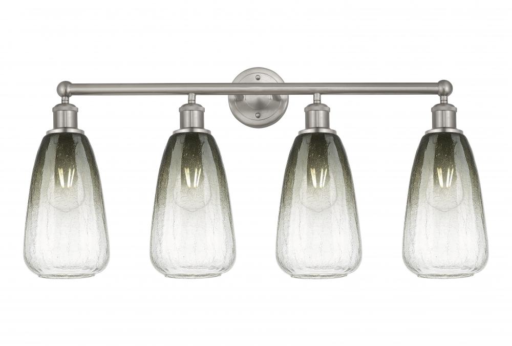 Brookhaven Almond - 4 Light - 33 inch - Brushed Satin Nickel - Bath Vanity Light