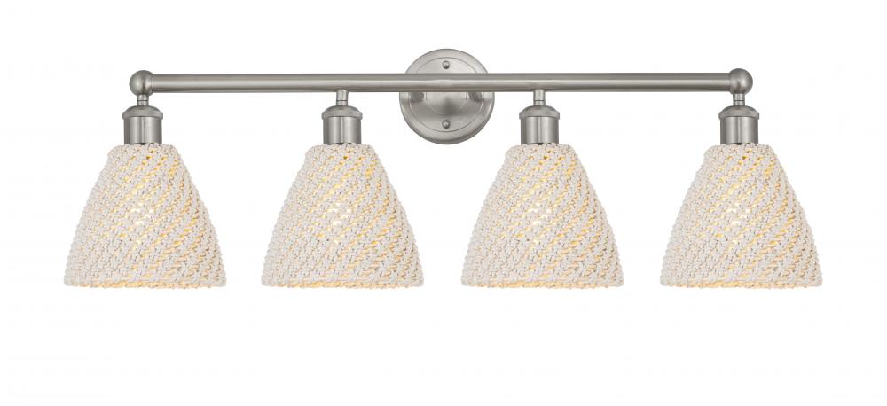 Bristol Natural - 4 Light - 35 inch - Brushed Satin Nickel - Bath Vanity Light