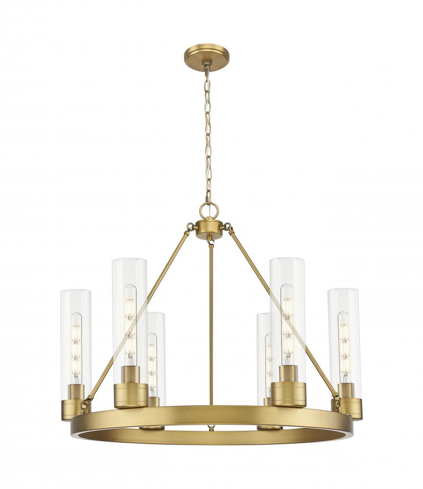 Boreas - 6 Light - 29 inch - Brushed Brass - Chandelier