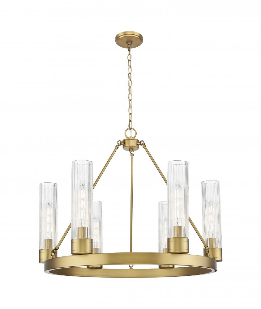 Boreas - 6 Light - 29 inch - Brushed Brass - Chandelier