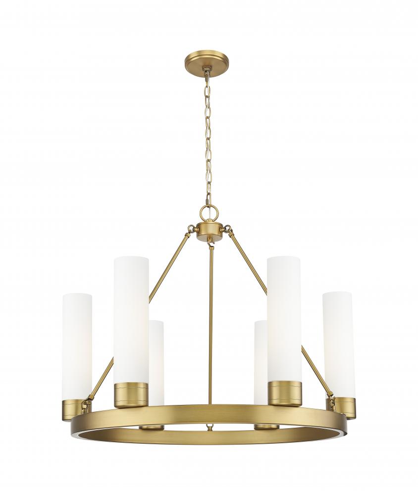 Boreas - 6 Light - 29 inch - Brushed Brass - Chandelier