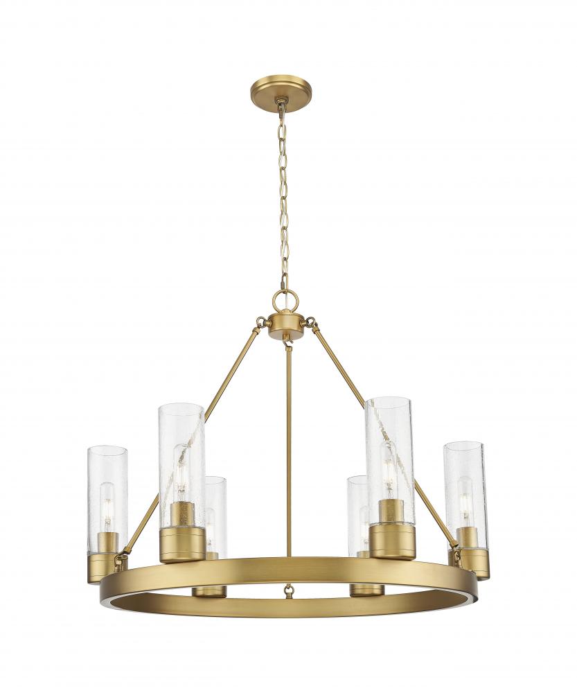 Boreas - 6 Light - 29 inch - Brushed Brass - Chandelier