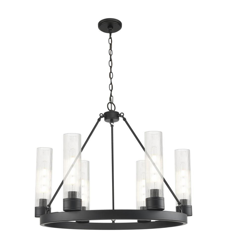 Boreas - 6 Light - 29 inch - Matte Black - Chandelier