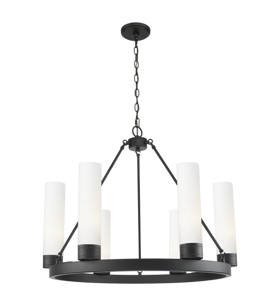 Boreas - 6 Light - 29 inch - Matte Black - Chandelier