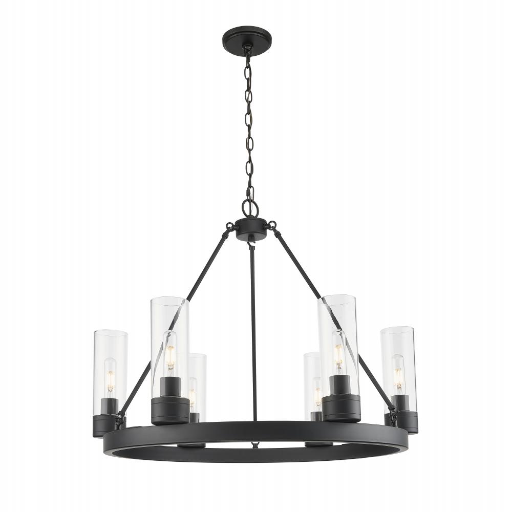 Boreas - 6 Light - 29 inch - Matte Black - Chandelier