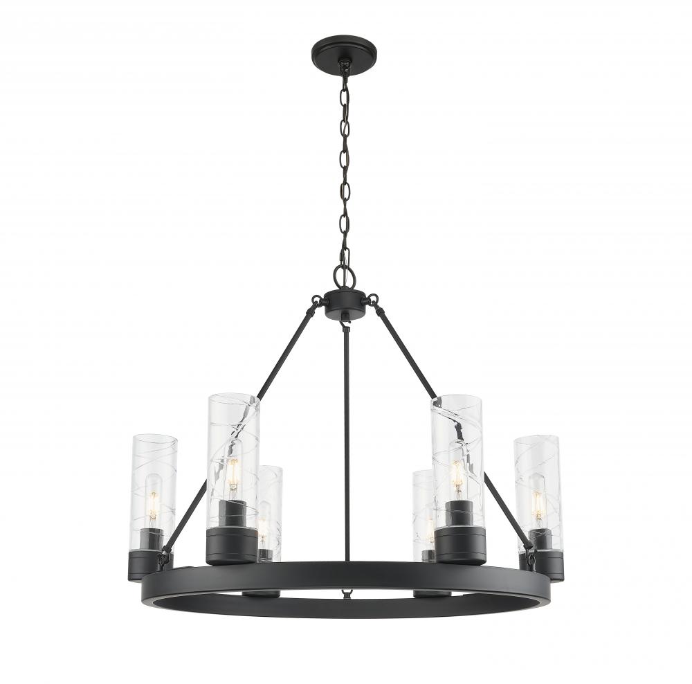 Boreas - 6 Light - 29 inch - Matte Black - Chandelier
