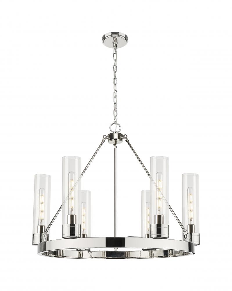 Boreas - 6 Light - 29 inch - Polished Nickel - Chandelier